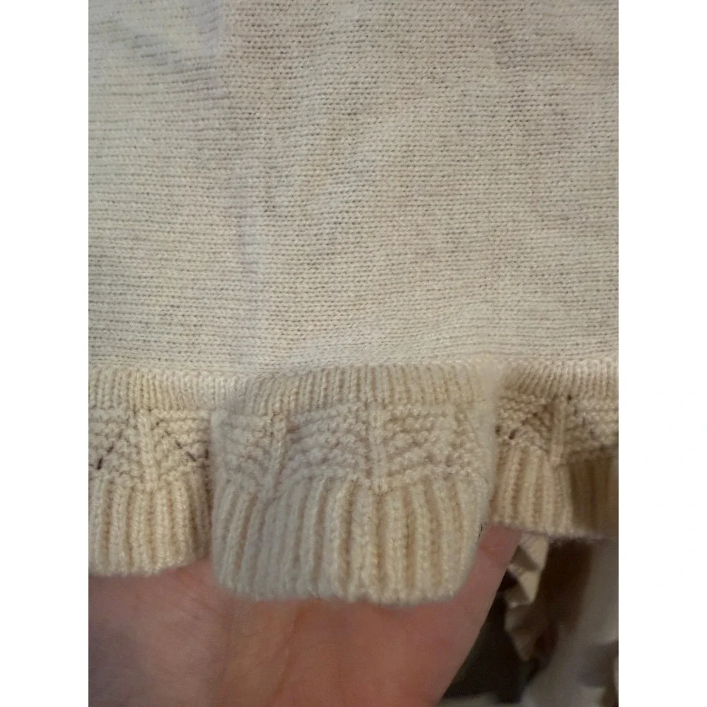 Lilly Pulitzer Cream 100% Cashmere Ruffle Wrap Shawl Scarf Ivory One Size